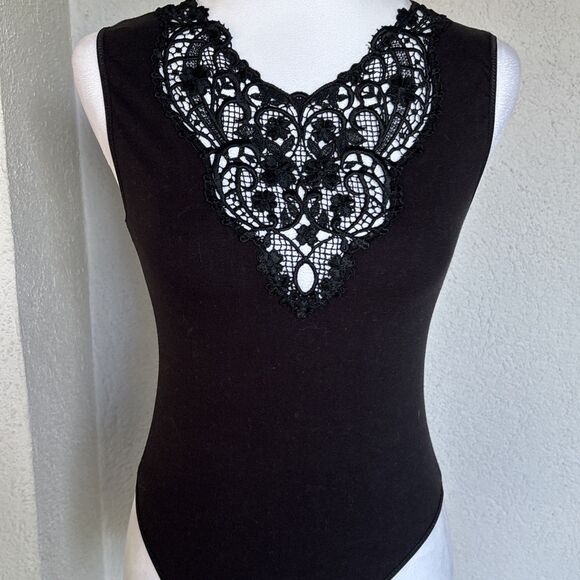 Vintage Victoria’s Secret Gold Label Black Bodysuit Size Small - Picture 1 of 11